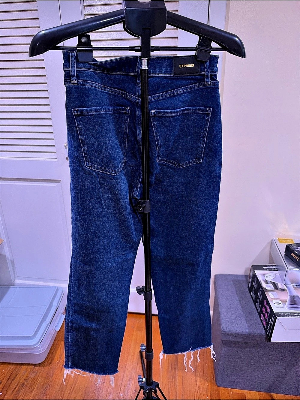 Express High Rise Straight Ankle Jeans Blue Size 4
